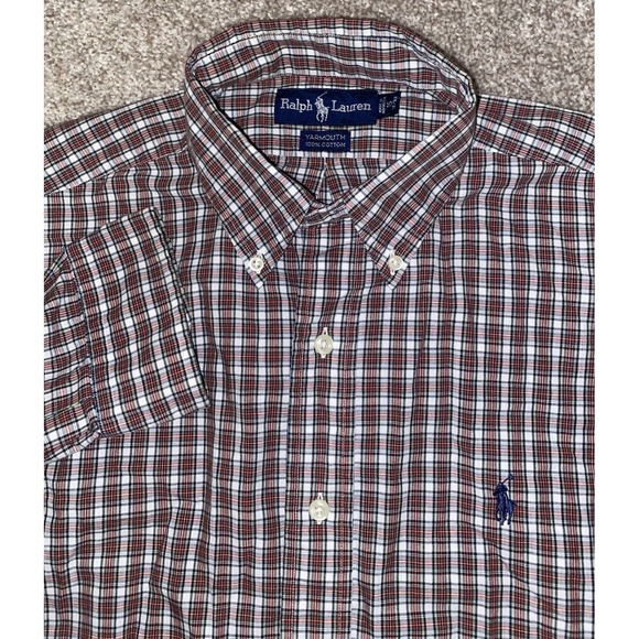 Polo Ralph Lauren Other - Polo Ralph Lauren Shirt Men Large Red Check Plaid Long Sleeve Blue Pony Logo
